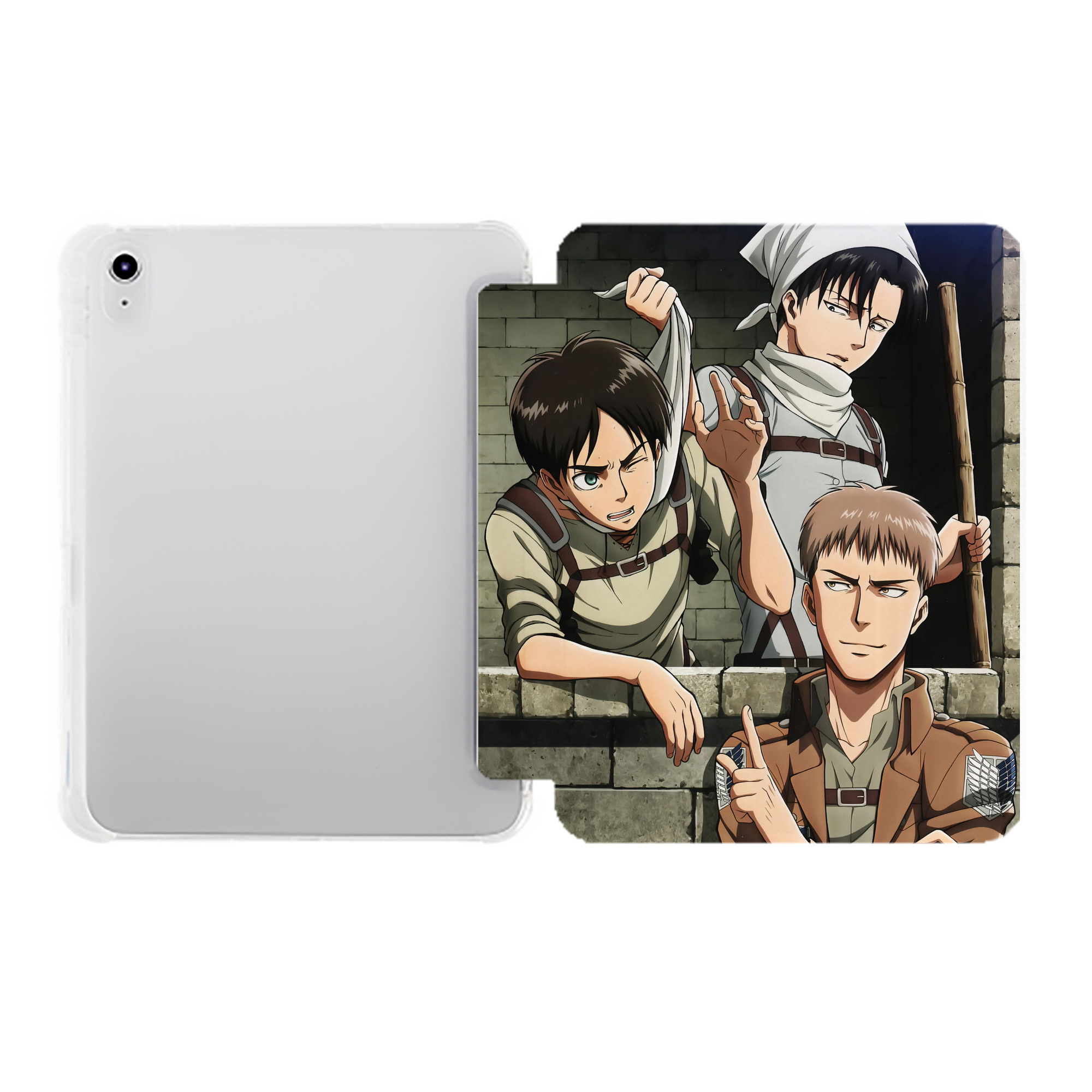 （画像用） 進撃の巨人 Attack on Titan IPad ケース ペン収納付き 三つ折りスタンド PUレザー×シリコン 対応機種9.5/10.5/10.9インチ